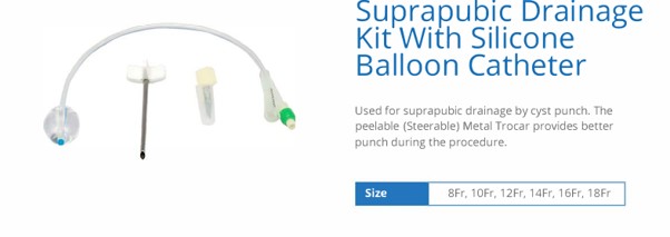 Suprapubic Drainage Kit with Silicone Balloon Catheter