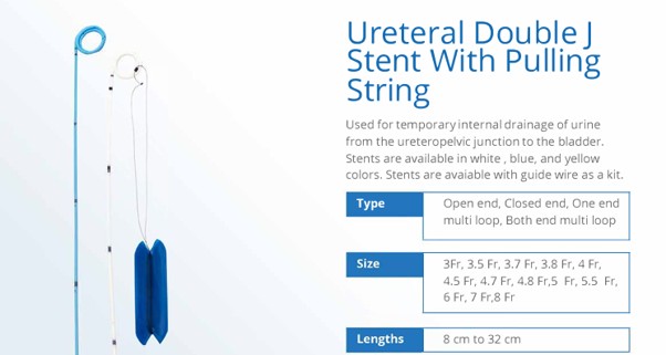 Ureteral Double J Stent with Pulling String
